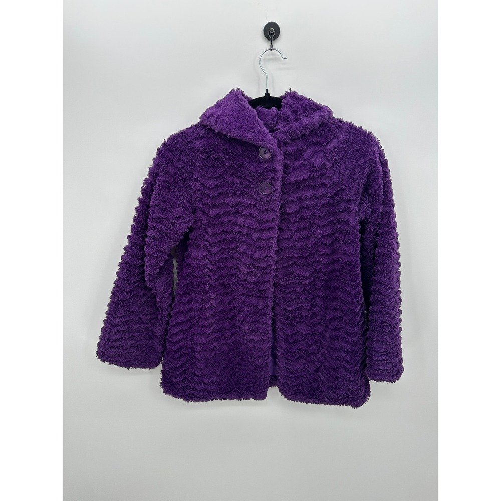 Patagonia Girls Purple‎ Furry Fleece Jacket Size M 10 Cozy Teddy Sherpa